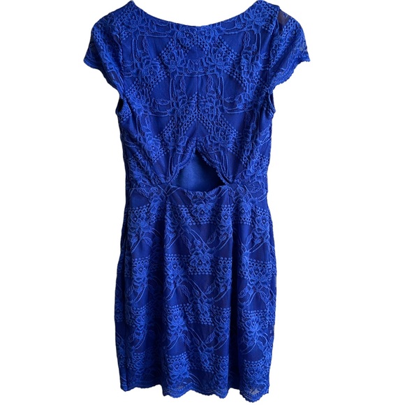 Bebe Blue Lace Cut Out Back Dress - Picture 6 of 8